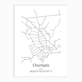 Chortiatis,Greece Minimalist Map Art Print