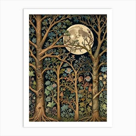 William Morris Moonlight In The Forest 6 Art Print