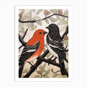 Art Nouveau Birds Poster Finch 1 Art Print