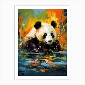 Panda Art In Impressionism Style 2 Art Print