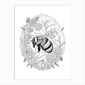 Hibernation Bee 1 William Morris Style Art Print