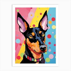 Bright Rainbow Dobermann 3 Art Print