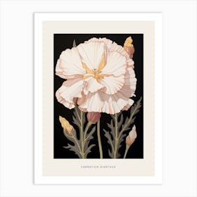 Flower Illustration Carnation Dianthus 8 Poster Art Print