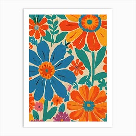 Flowers On A Wall Art Print