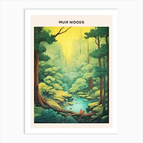 Muir Woods Midcentury Travel Poster Art Print