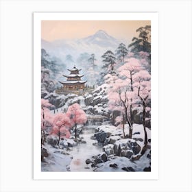 Dreamy Winter Painting Fuji Hakone Izu National Park Japan 2 Art Print