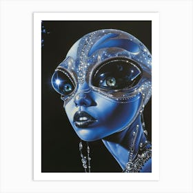 Surreal Female Blue Alien Art Print