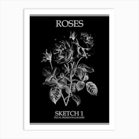 Roses Sketch 1 Poster Inverted Art Print