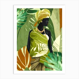 African Woman In Turban Art Print