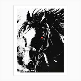 Horse With Red Eyes Art Print