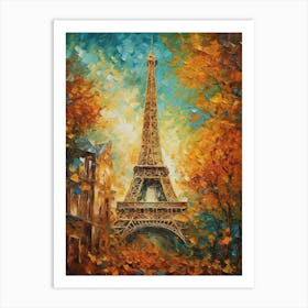 Eiffel Tower Paris France Vincent Van Gogh Style 22 Art Print