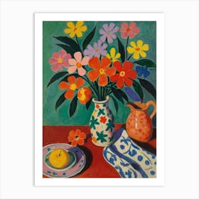 Flowers In A Vase Style Henri Matisse 4 Art Print