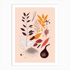 Cloves Spices And Herbs Minimal Line Drawing 1 Art Print