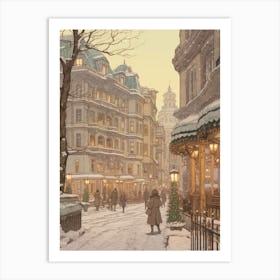 Vintage Winter Illustration Vienna Austria 7 Art Print