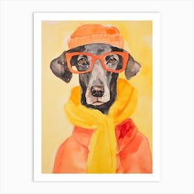 Dog In Glasses Art Print