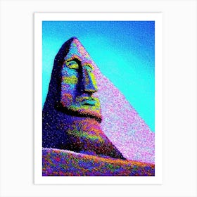 Easter Island Chile Pointillism Style Tropical Destination Art Print