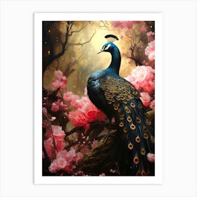 Peacock In Bloom Art Print