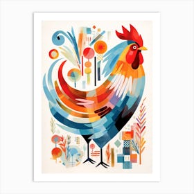 Bird Painting Collage Chicken 7 Art Print
