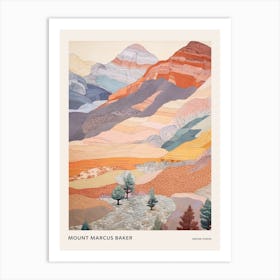 Mount Marcus Baker United States 2 Colourful Mountain Illustration Poster Art Print