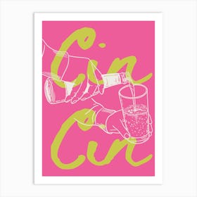 Cin Cin Retro Bar Cart Kitchen Vintage Art Print