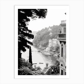 Portofino, Italy, Black And White Photography 3 Art Print