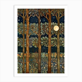 William Morris Moonlight In The Forest 95 Art Print