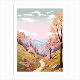 Haute Route France Switzerland 4 Hike Illustration Art Print