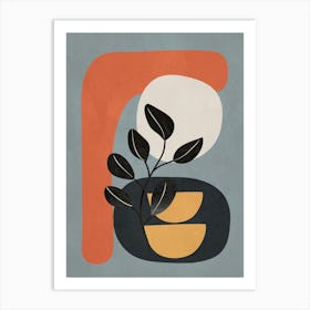 Modern Abstract Minimal Shapes Branches Art 3 Art Print