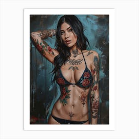 Tattooed Woman 1 Art Print
