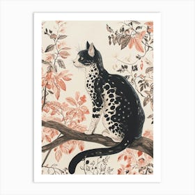 Bengal Cat Japanese Illustration 4 Art Print