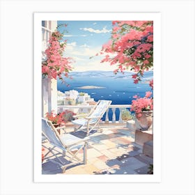 Mykonos Summer Watercolour 3 Art Print