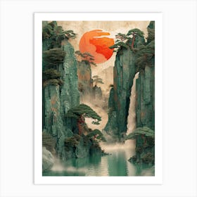 Asian Landscape sunset Art Print