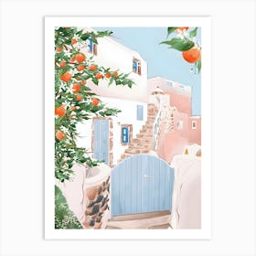 Greek Cottage Travel Art Print