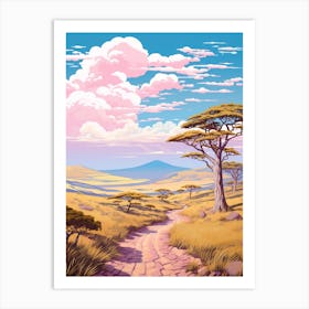 Mount Kilimanjaro Tanzania 1 Hike Illustration Art Print
