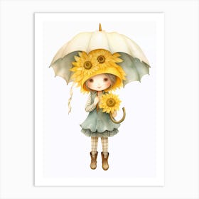 Sunflower Girl Art Print