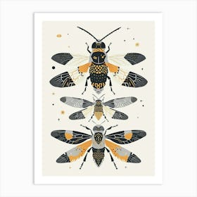 Colourful Insect Illustration Hornet 7 Art Print