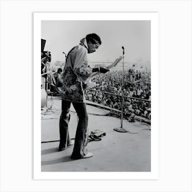 Rock Guitarist Jimi Hendrix Performs Onstage In Circa 1968 Art Print