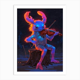 Frog Playing The Violin Art Print