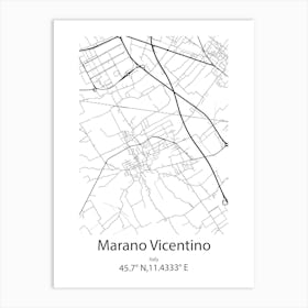 Marano Vicentino,Italy Minimalist Map Art Print