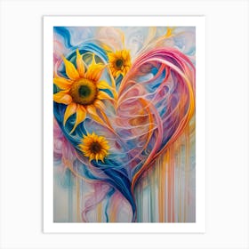 Heart Of Sunflowers Poster