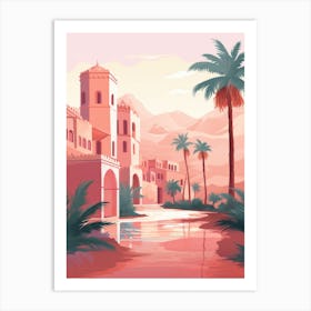 Desert Landscape With Palm Trees Art Print