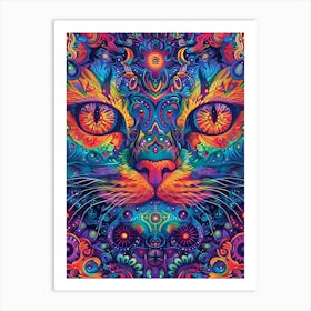 Psychedelic Cat 22 Art Print