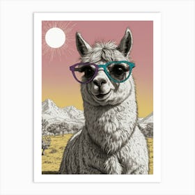 Llama With Glasses 4 Art Print