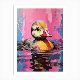 Pop Art Duckling Paint Splash 1 Art Print