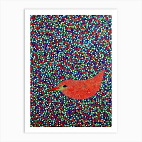 Swallow Yayoi Kusama Style Illustration Bird Art Print