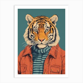 Tiger Illustrations Hipster 3 Art Print