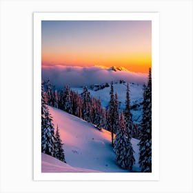 Ischgl, Austria Sunrise Skiing Poster Art Print