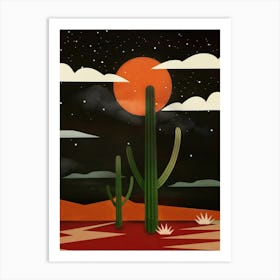 Starry Desert Night Art Print