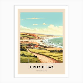 Devon Vintage Travel Poster Croyde Bay 2 Art Print