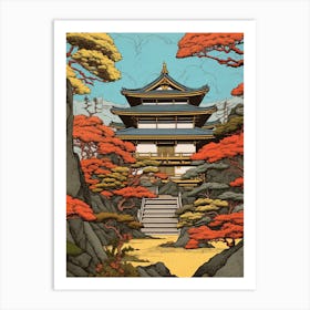 Nijo Castle, Japan Vintage Travel Art 4 Art Print